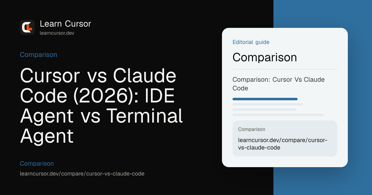 Cursor vs Claude Code (2026): IDE Agent vs Terminal Agent