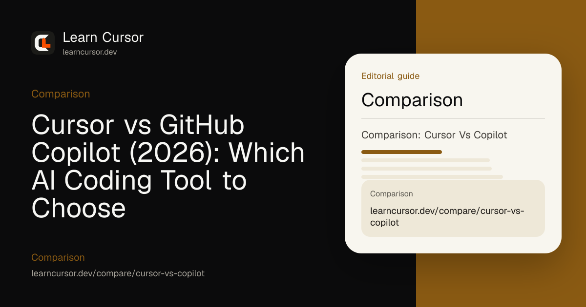Cursor vs GitHub Copilot (2026): Which AI Coding Tool to Choose