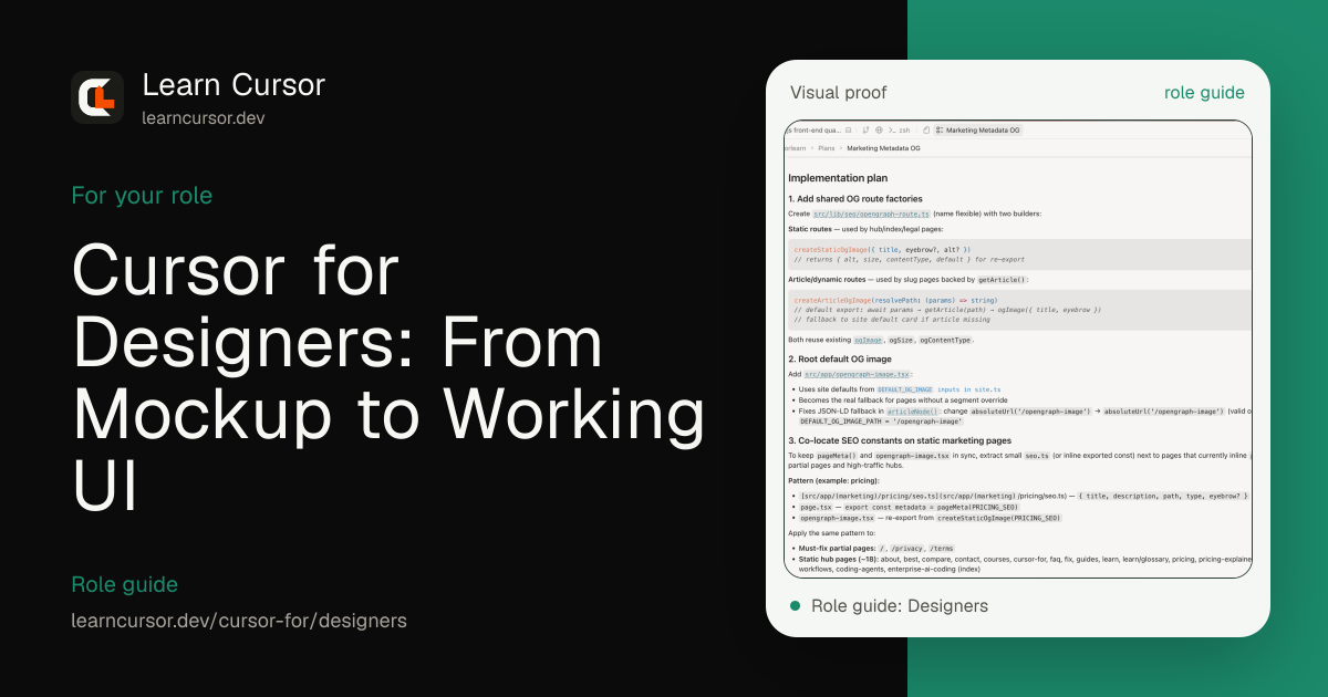Cursor for Designers: From Mockup to Working UI