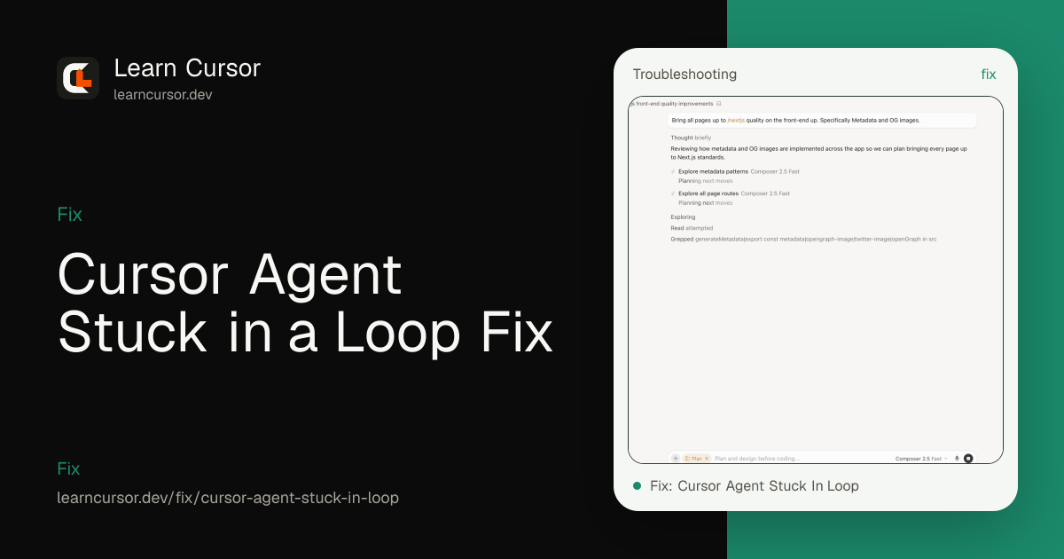 Cursor Agent Stuck in a Loop Fix