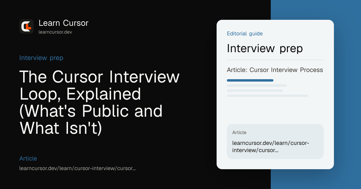 The Cursor Interview Loop, Explained (What's Public and What Isn't)