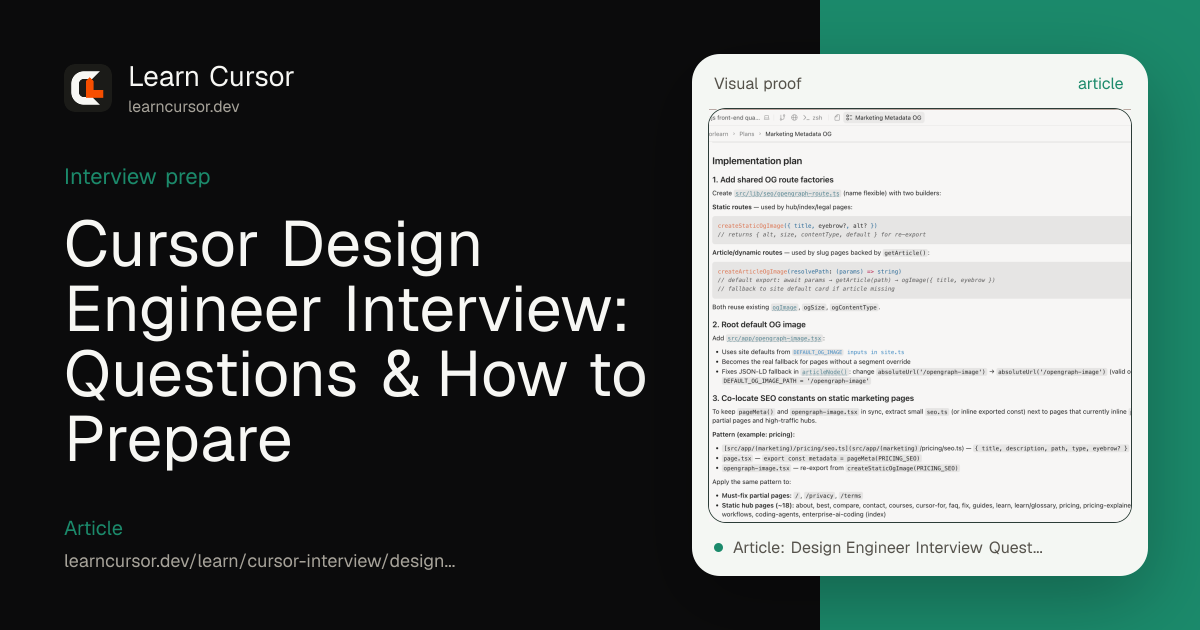 Cursor Design Engineer Interview: Questions & How to Prepare