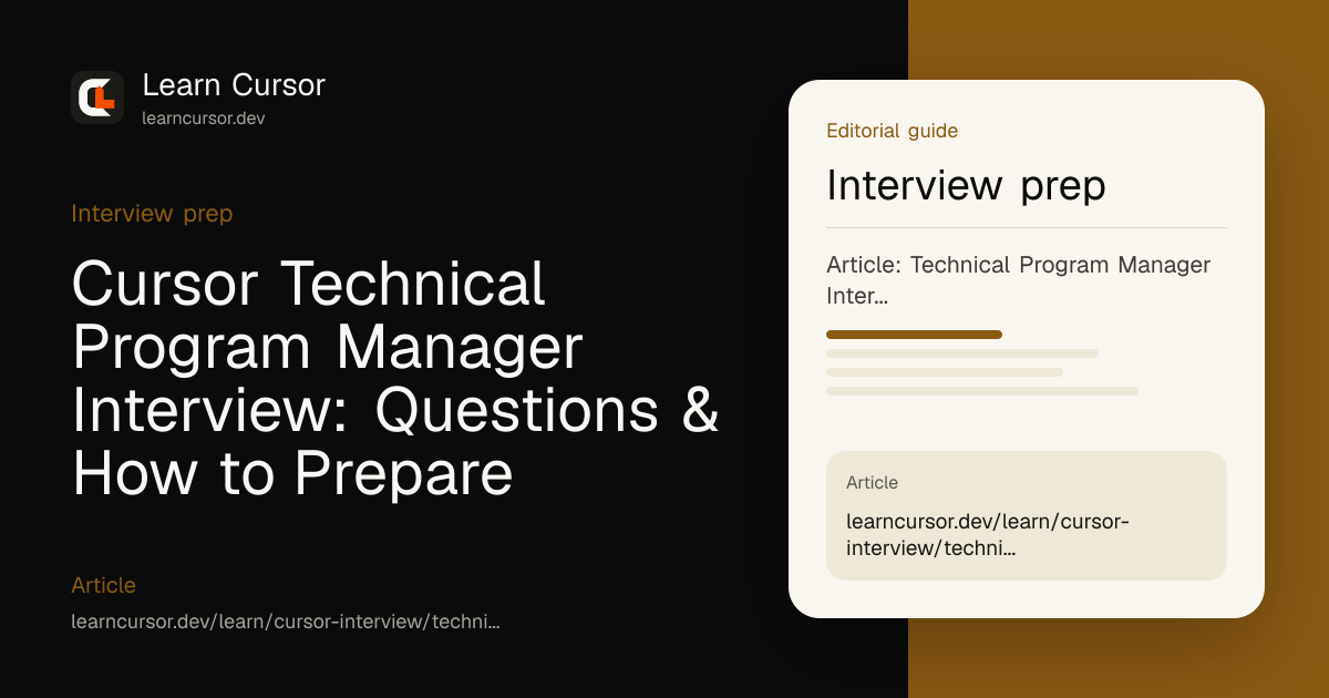 Cursor Technical Program Manager Interview: Questions & How to Prepare