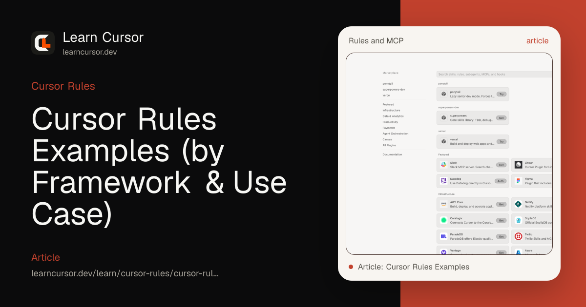 Cursor Rules Examples (by Framework & Use Case)