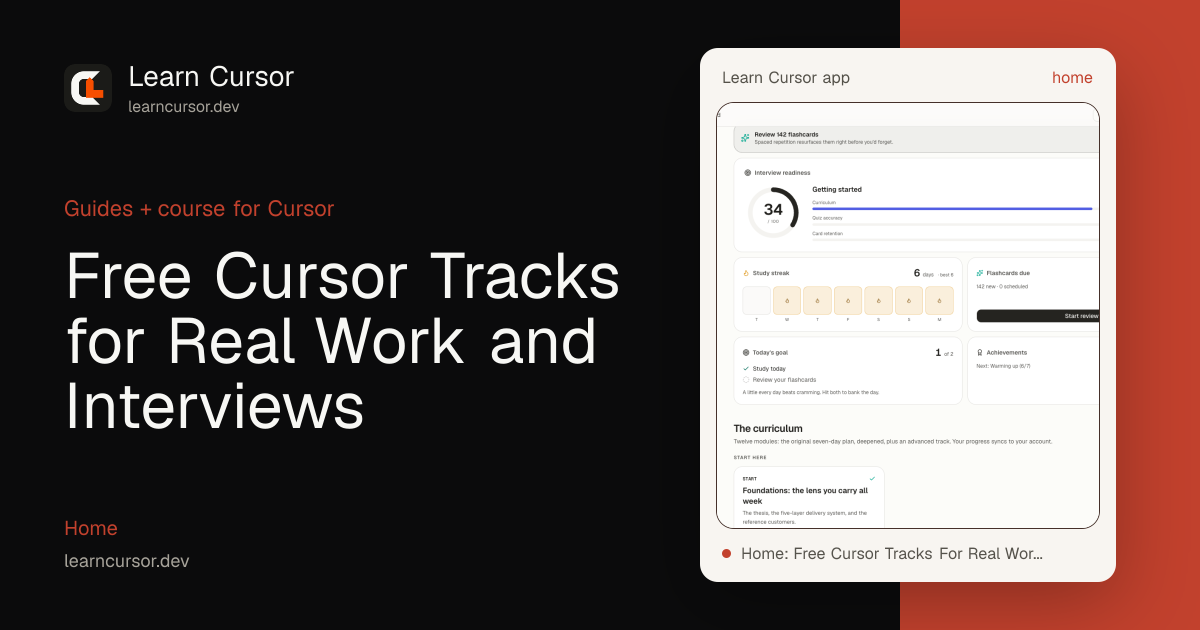 Learn Cursor - Free Cursor Tracks for Real Work and Interviews